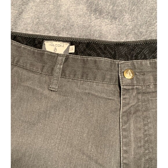Volcom Vmonty Pants Mens 36x32 Gray Straight Leg Classic Preppy Logo Flaw - Picture 9 of 16